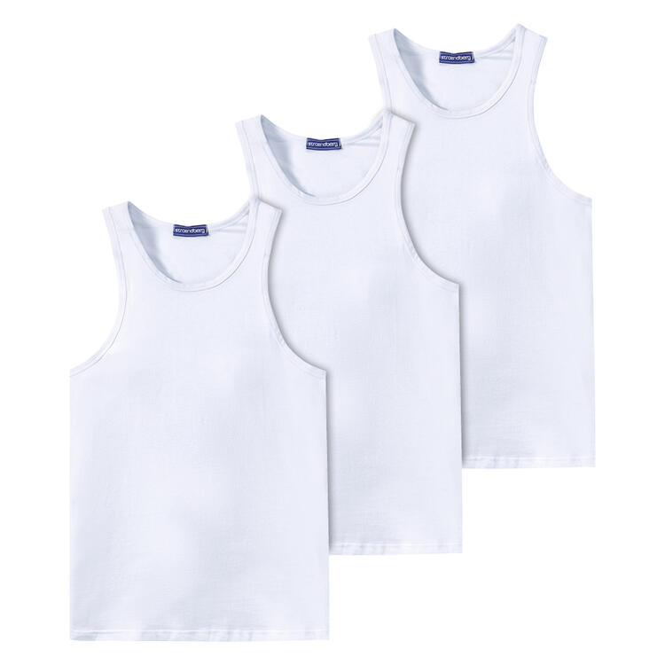 Auf diesem Bild sehen Sie stroendberg 3er Pack Herren Tr�gershirts in der Farbe wei�