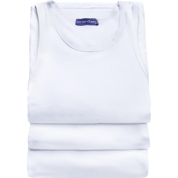 Auf diesem Bild sehen Sie stroendberg 3er Pack Herren Tr�gershirts in der Farbe wei�