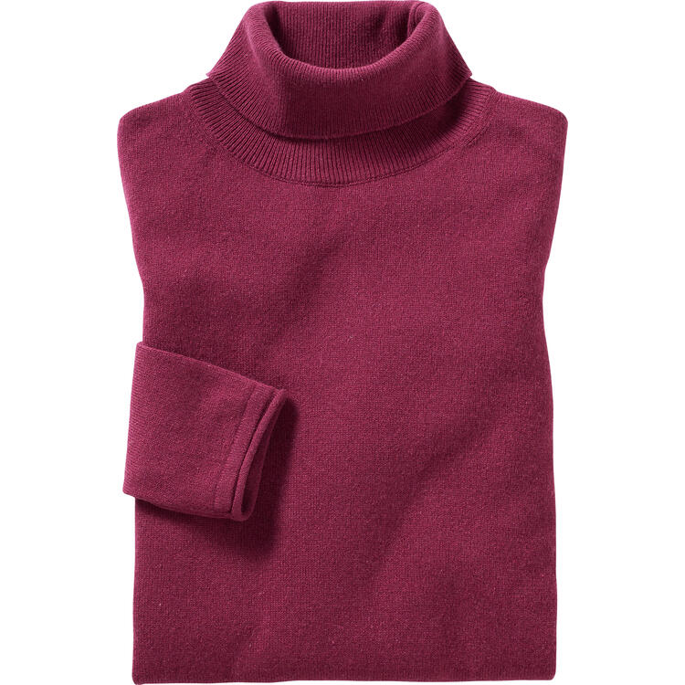 Auf diesem Bild sehen Sie Emilia Parker Kaschmir-Seide Rollkragenpullover in der Farbe beere