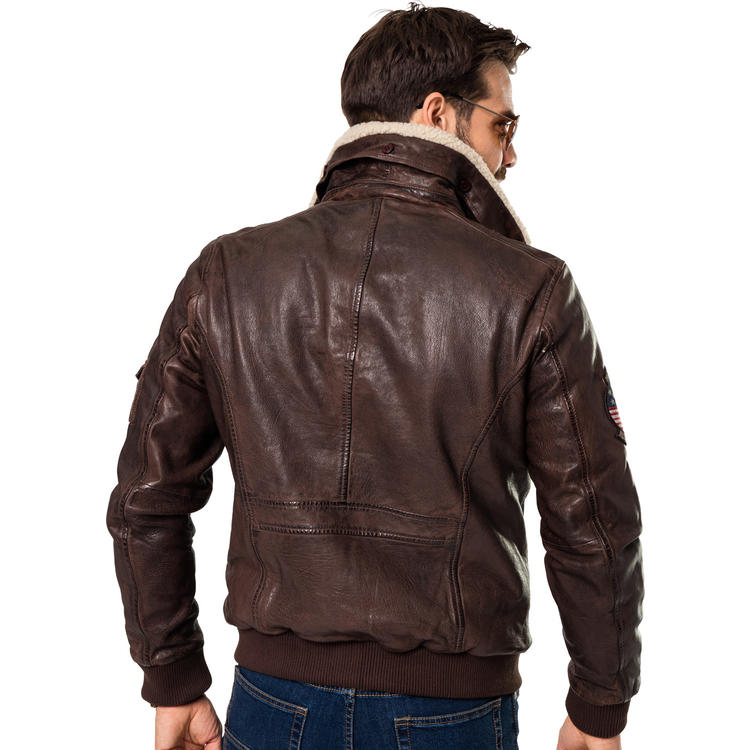 TOP GUN Herren Piloten-Lederjacke