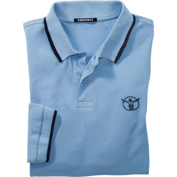 Auf diesem Bild sehen Sie Chiemsee Herren Langarmpolo Baumwolle in der Farbe hellblau