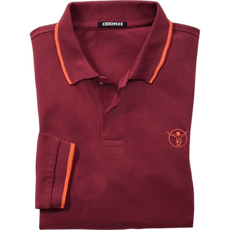 Auf diesem Bild sehen Sie Chiemsee Herren Langarmpolo Baumwolle in der Farbe bordeaux