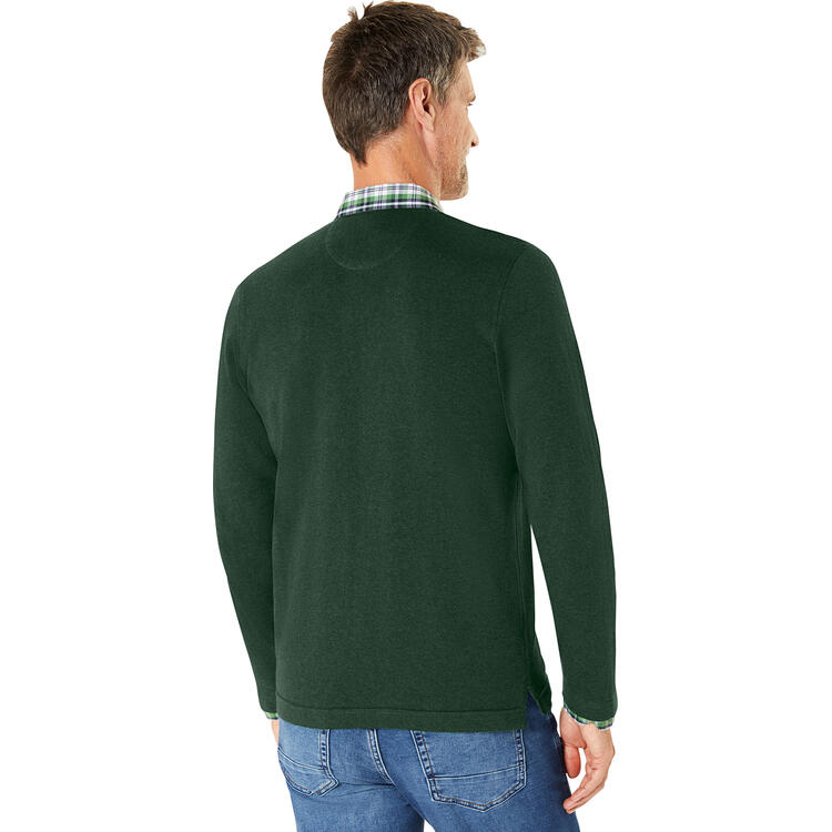 HENSON&HENSON Herren Pullover mit Hemdkragen