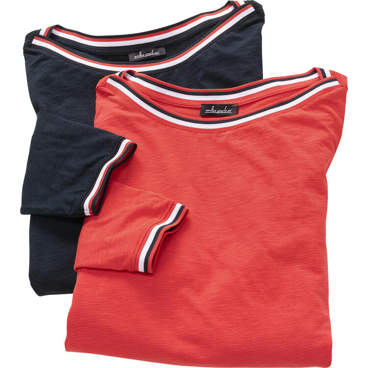 Emilia Parker 2er Pack Damen Blusenshirt 3/4-Arm