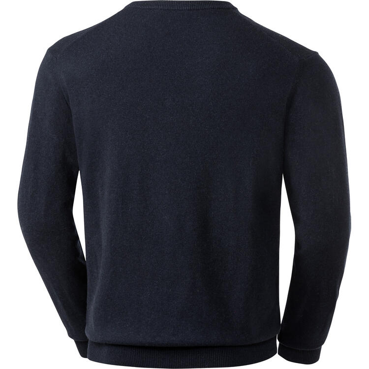 Auf diesem Bild sehen Sie Royal Spencer Herrenpullover Kaschmir-Seide mit V-Ausschnitt in der Farbe dunkelblau