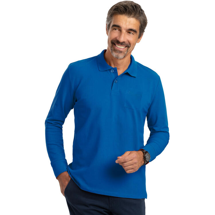 Auf diesem Bild sehen Sie Otto Kern 3er Pack Herren Poloshirts langarm in der Farbe bunt
