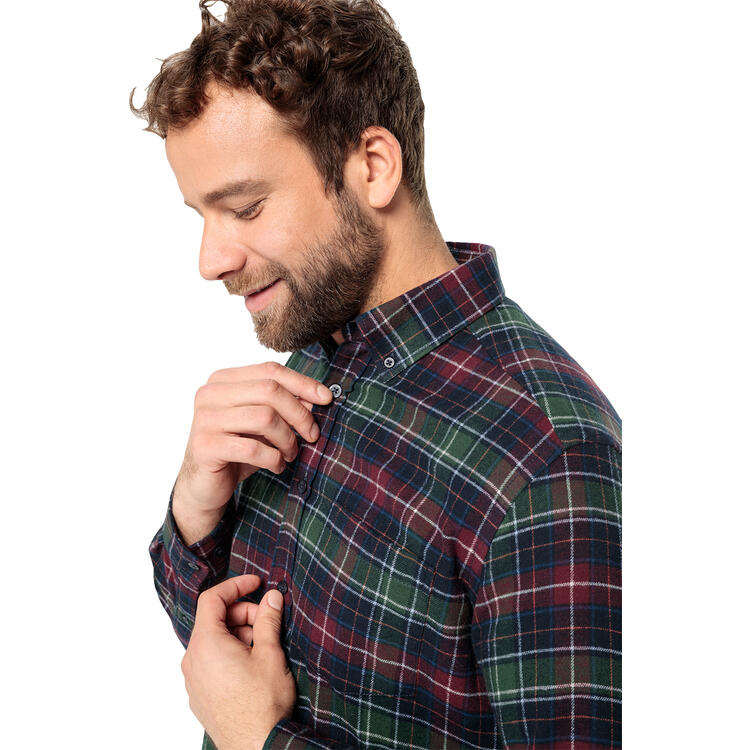 HENSON&HENSON 3er Pack Herren Flanellhemden