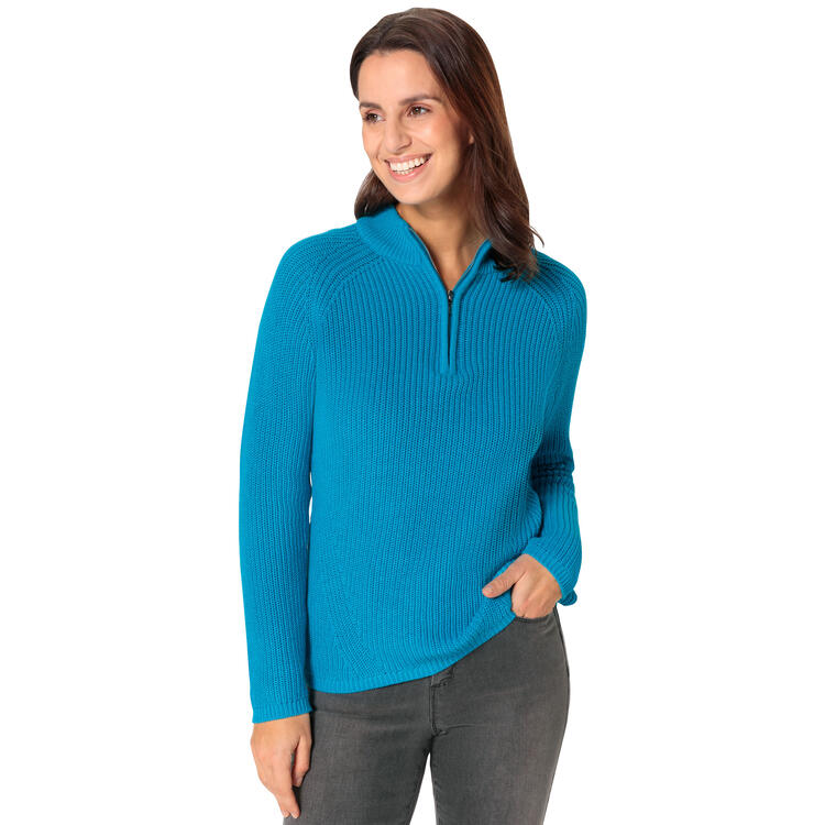 Emilia Parker Damen Stehkragenpullover mit Zipp