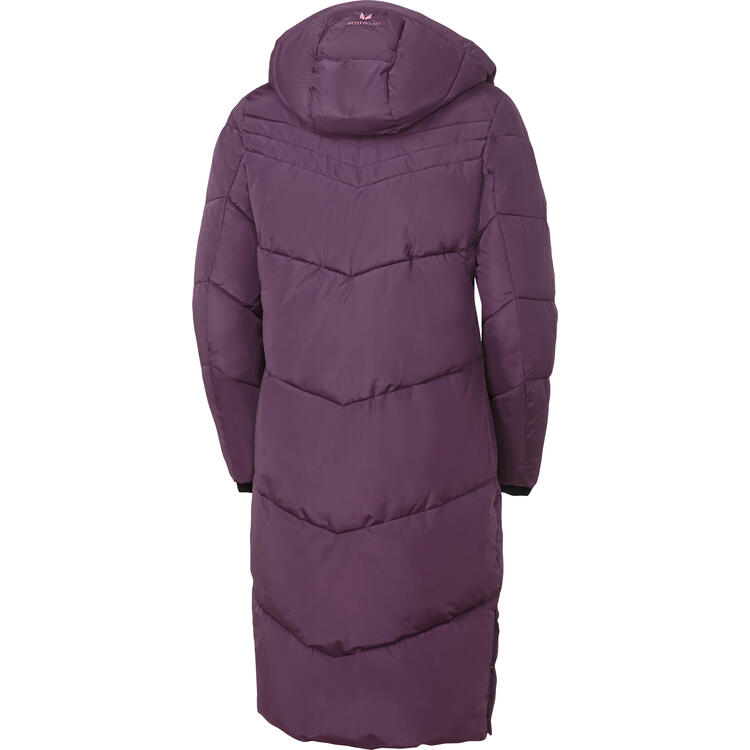 Auf diesem Bild sehen Sie Patsy & Lou Damen Steppmantel lang in der Farbe violett