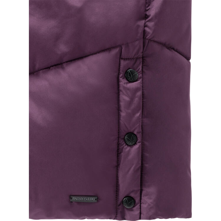 Auf diesem Bild sehen Sie Patsy & Lou Damen Steppmantel lang in der Farbe violett