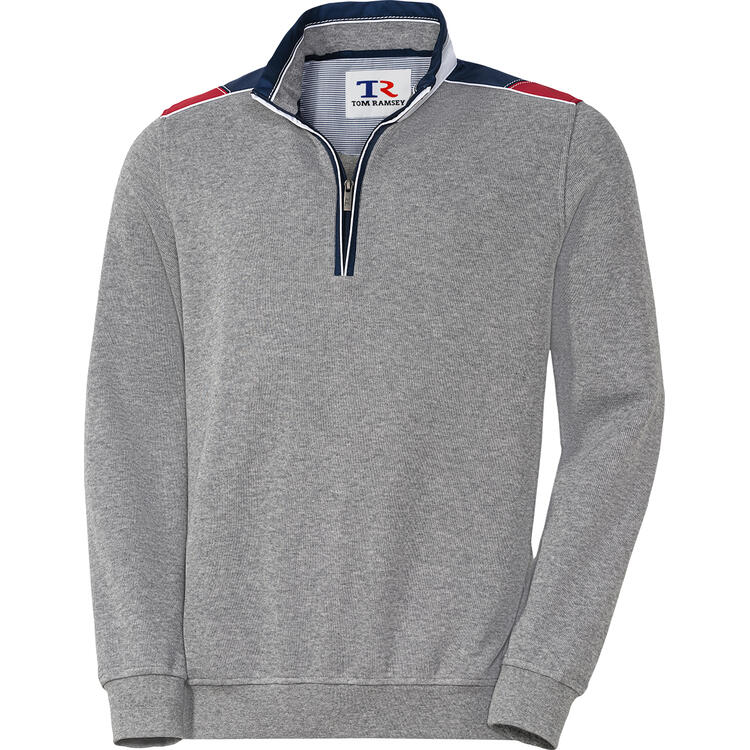 Auf diesem Bild sehen Sie Tom Ramsey Herren Freizeit-Troyer in der Farbe grau-melange