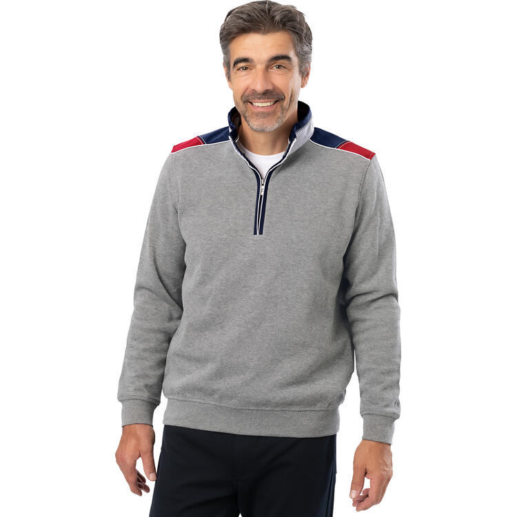 Auf diesem Bild sehen Sie Tom Ramsey Herren Freizeit-Troyer in der Farbe grau-melange