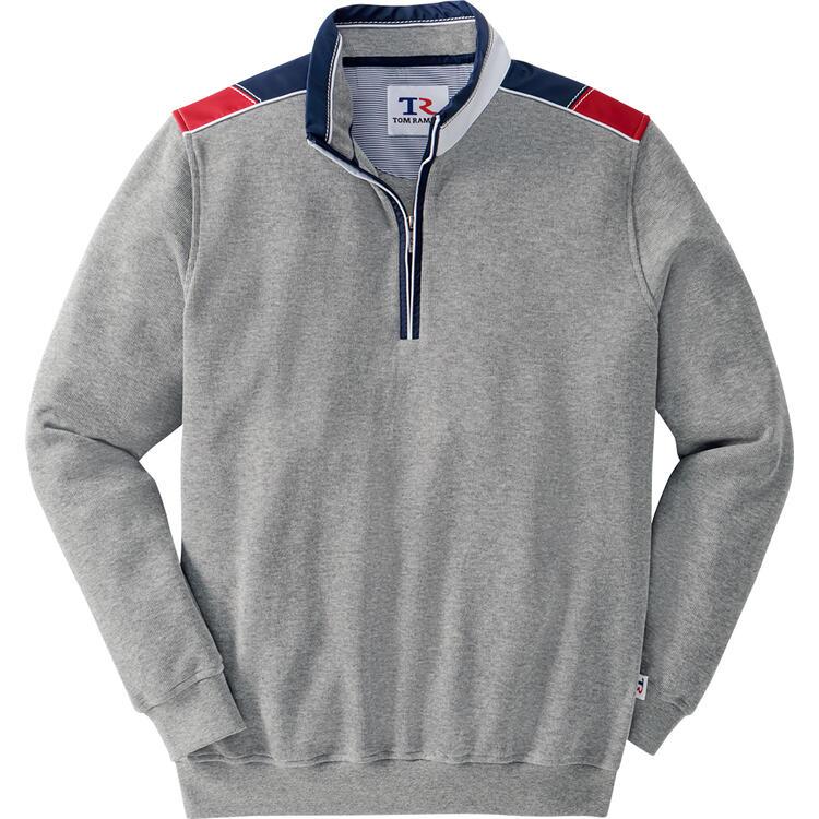 Auf diesem Bild sehen Sie Tom Ramsey Herren Freizeit-Troyer in der Farbe grau-melange