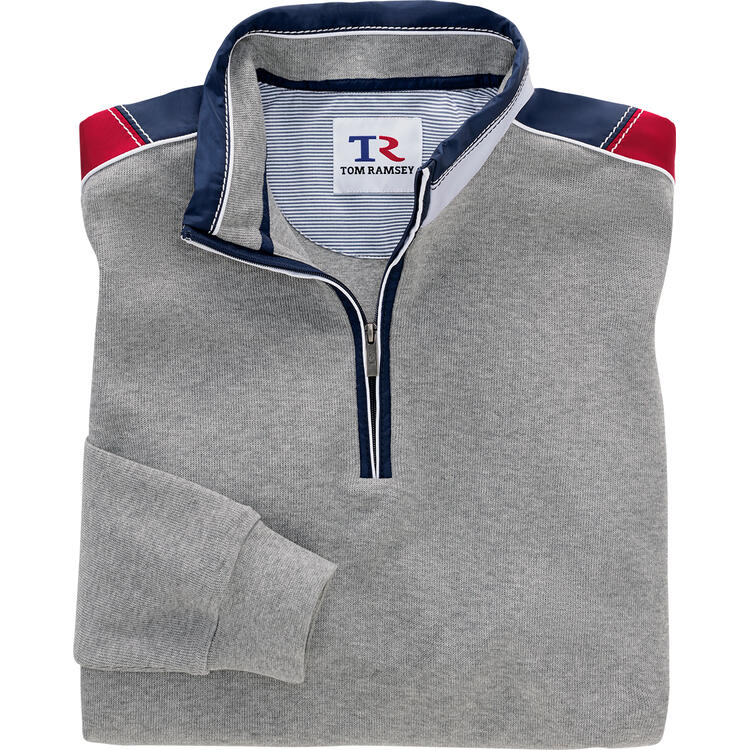 Auf diesem Bild sehen Sie Tom Ramsey Herren Freizeit-Troyer in der Farbe grau-melange