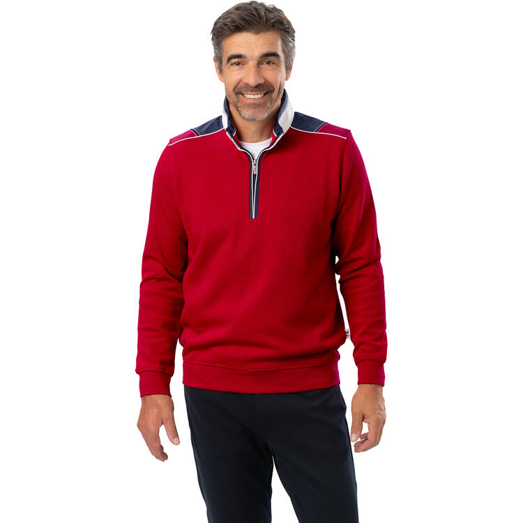 Auf diesem Bild sehen Sie Tom Ramsey Herren Freizeit-Troyer in der Farbe rot