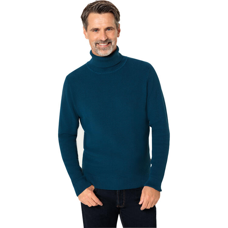 Auf diesem Bild sehen Sie Otto Kern Herren Rollkragen-Pullover in der Farbe petrol