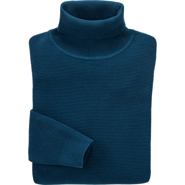 Auf diesem Bild sehen Sie Otto Kern Herren Rollkragen-Pullover in der Farbe petrol