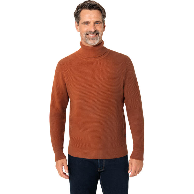 Auf diesem Bild sehen Sie Otto Kern Herren Rollkragen-Pullover in der Farbe terrakotta