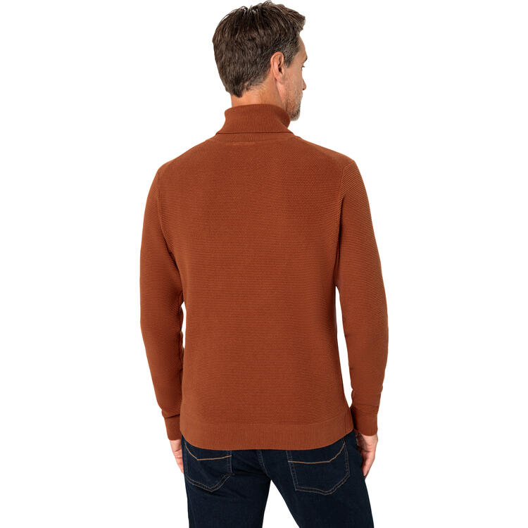 Auf diesem Bild sehen Sie Otto Kern Herren Rollkragen-Pullover in der Farbe terrakotta
