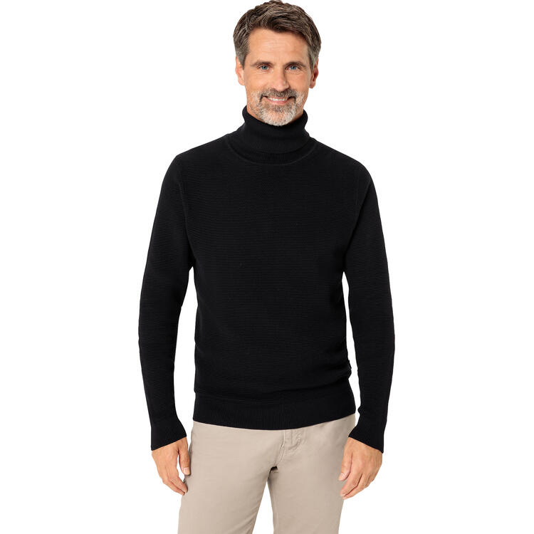 Auf diesem Bild sehen Sie Otto Kern Herren Rollkragen-Pullover in der Farbe schwarz