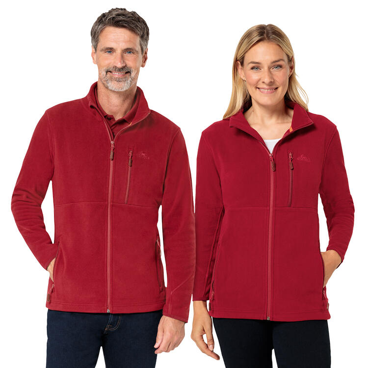 Auf diesem Bild sehen Sie Nordcap Fleecejacke unisex in der Farbe dunkelrot