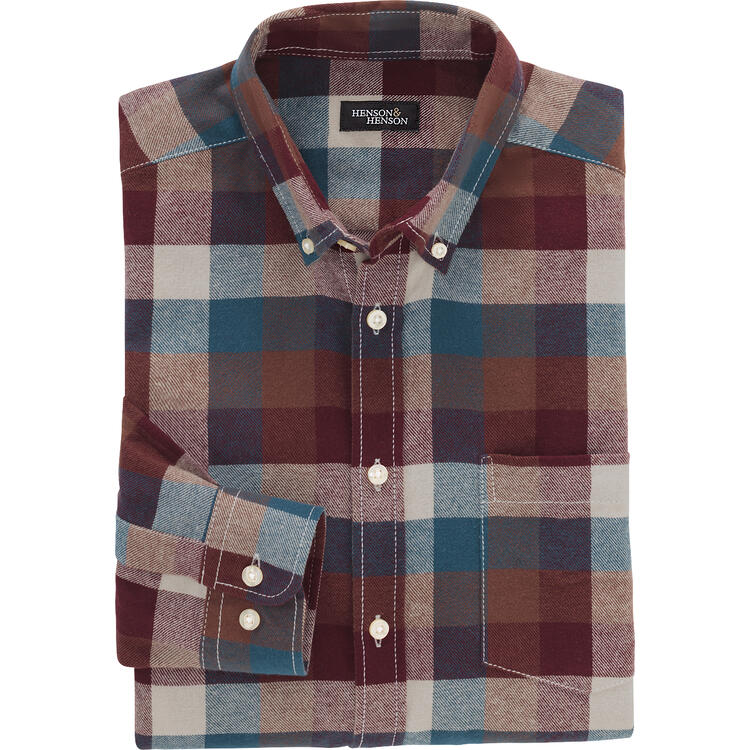 HENSON&HENSON Herren Flanellhemd