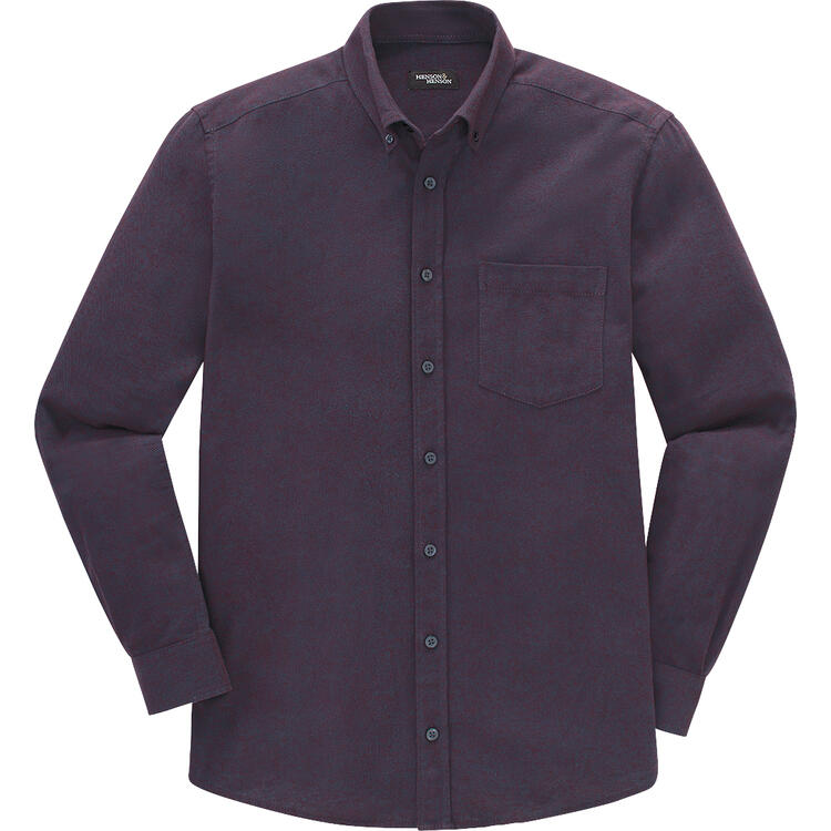 Auf diesem Bild sehen Sie HENSON&HENSON Herren Flanellhemd in der Farbe violett
