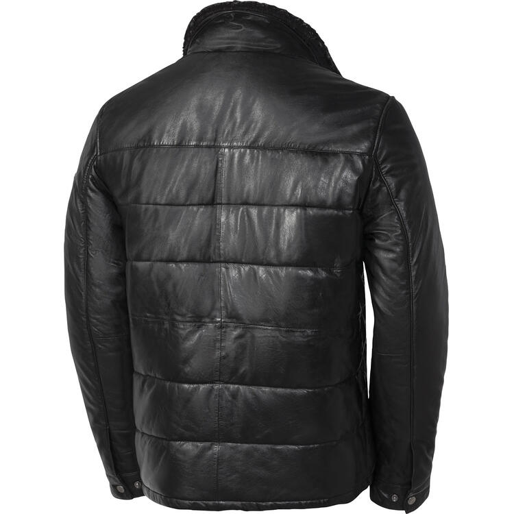 Bugatti Herren Leder-Steppjacke