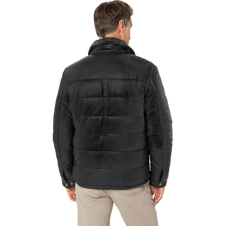 Bugatti Herren Leder-Steppjacke