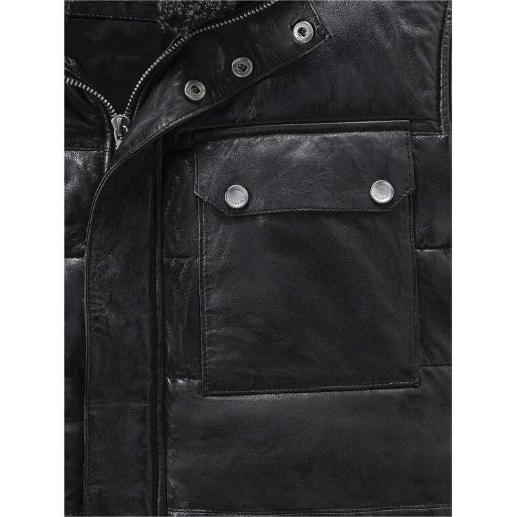 Bugatti Herren Leder-Steppjacke