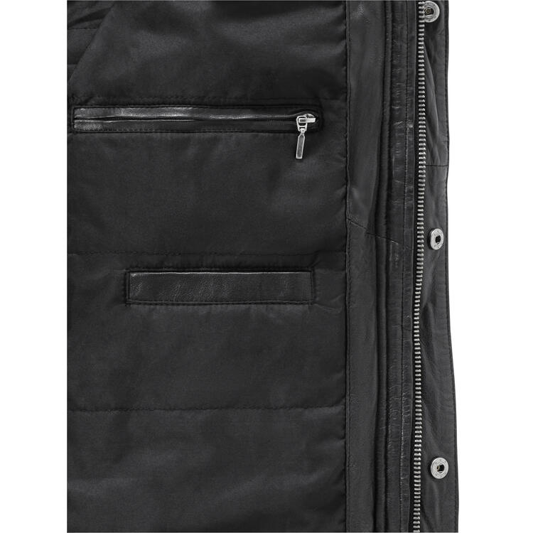 Bugatti Herren Leder-Steppjacke