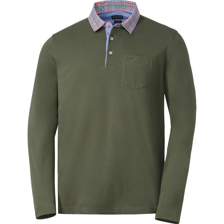 Franco Bettoni Herren Poloshirt mit Hemdkragen langarm