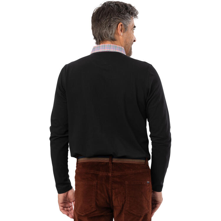 Franco Bettoni Herren Poloshirt mit Hemdkragen langarm