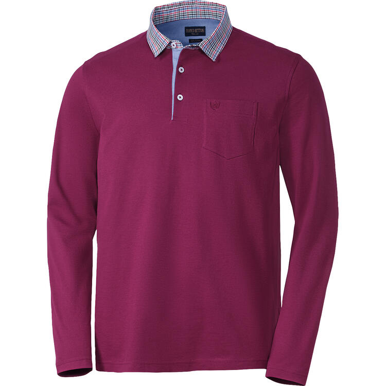 Franco Bettoni Herren Poloshirt mit Hemdkragen langarm