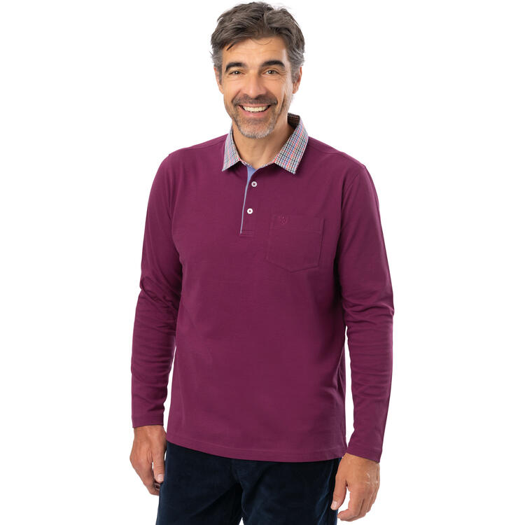 Franco Bettoni Herren Poloshirt mit Hemdkragen langarm