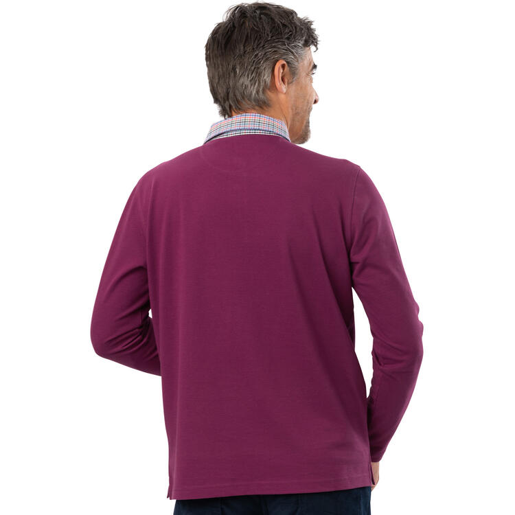 Franco Bettoni Herren Poloshirt mit Hemdkragen langarm