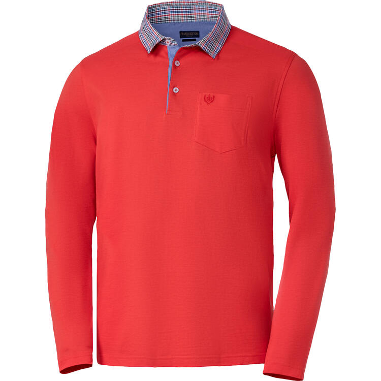 Franco Bettoni Herren Poloshirt mit Hemdkragen langarm