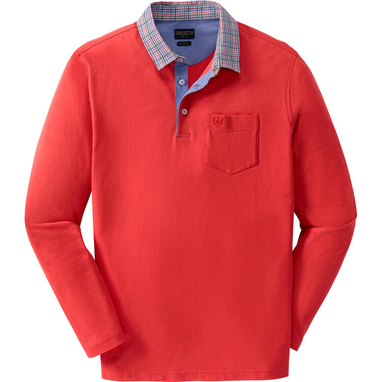 Franco Bettoni Herren Poloshirt mit Hemdkragen langarm