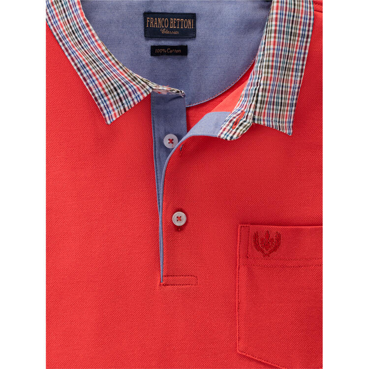 Franco Bettoni Herren Poloshirt mit Hemdkragen langarm