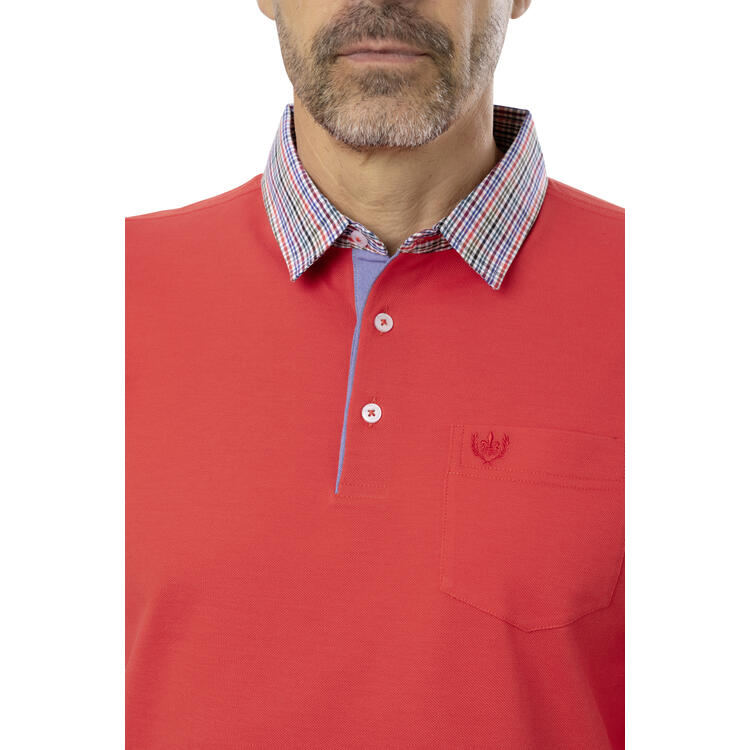 Franco Bettoni Herren Poloshirt mit Hemdkragen langarm