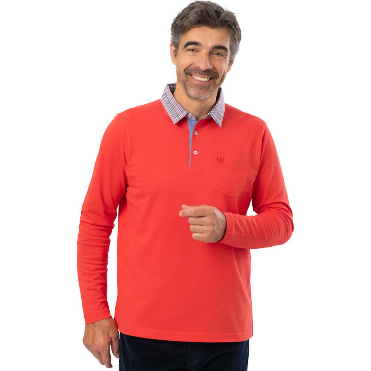Franco Bettoni Herren Poloshirt mit Hemdkragen langarm