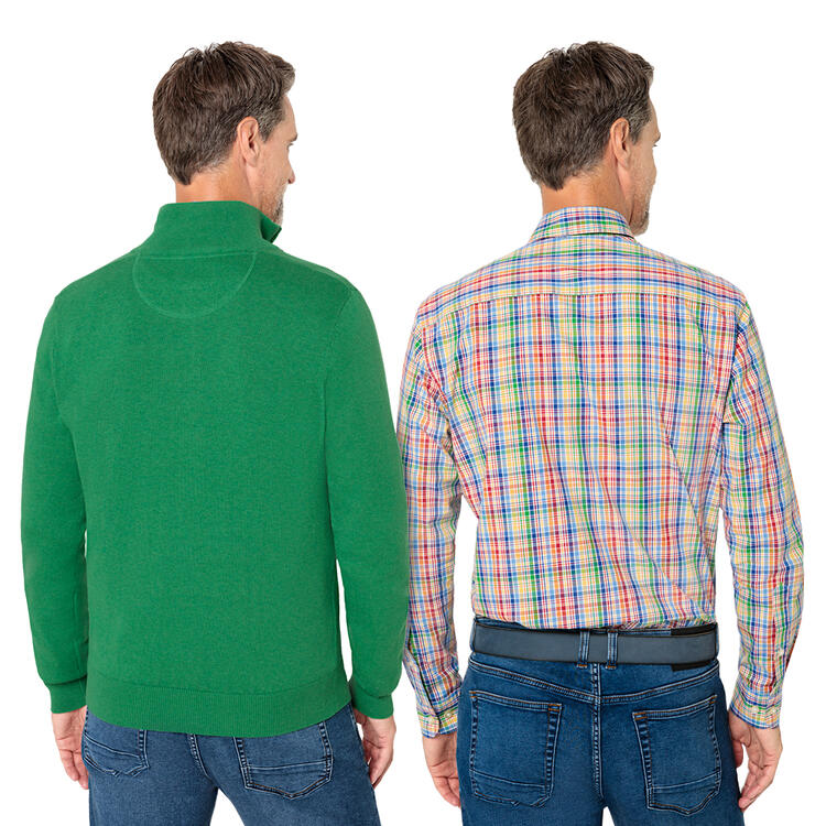 Auf diesem Bild sehen Sie Franco Bettoni Herren Set Troyer&nbsp;und Hemd in der Farbe gr�n