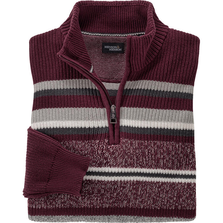 HENSON&HENSON Herren Streifen-Troyer