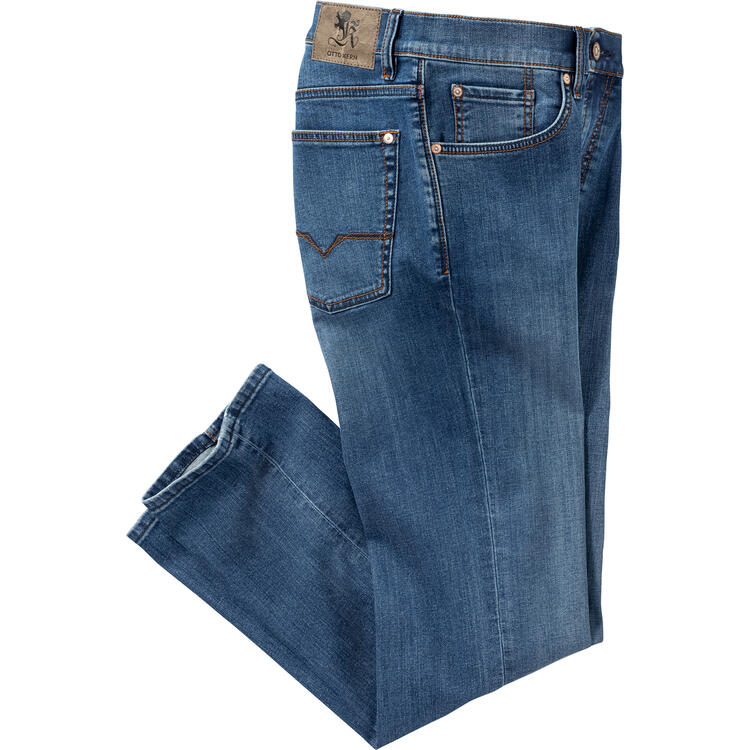 Auf diesem Bild sehen Sie OTTO KERN Herren Denimstretch-Jeans in der Farbe mittelblau