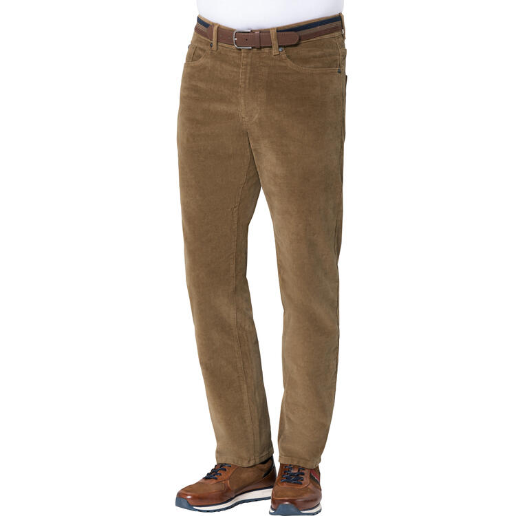 Auf diesem Bild sehen Sie Franco Bettoni Herren 5-Pocket-Cordhose mit G�rtel in der Farbe camel