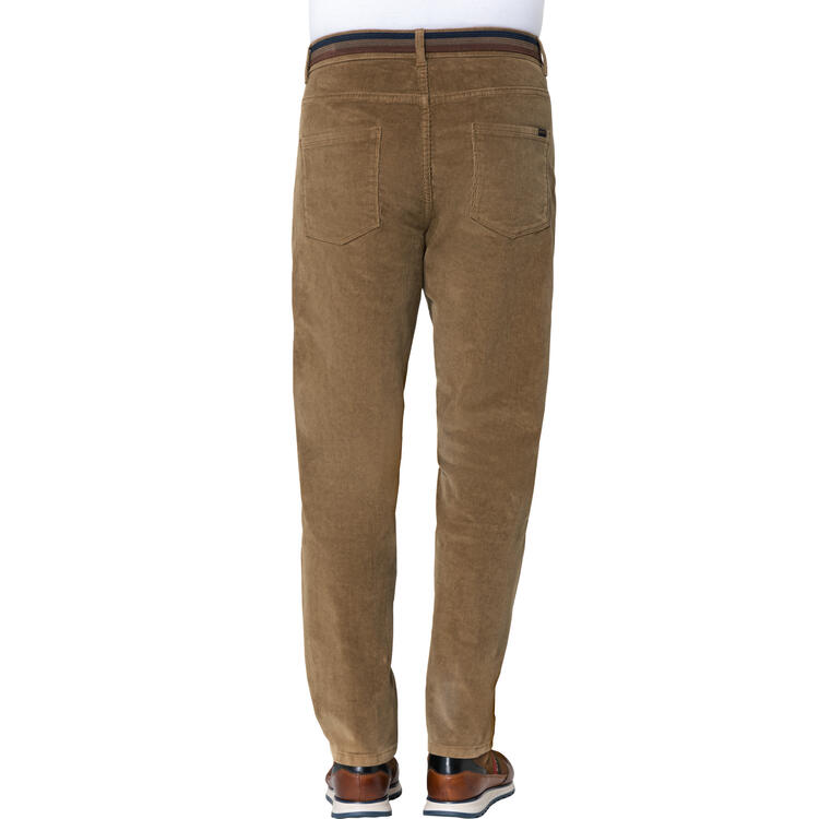 Auf diesem Bild sehen Sie Franco Bettoni Herren 5-Pocket-Cordhose mit G�rtel in der Farbe camel