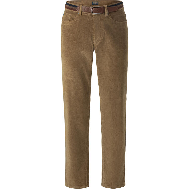 Auf diesem Bild sehen Sie Franco Bettoni Herren 5-Pocket-Cordhose mit G�rtel in der Farbe camel