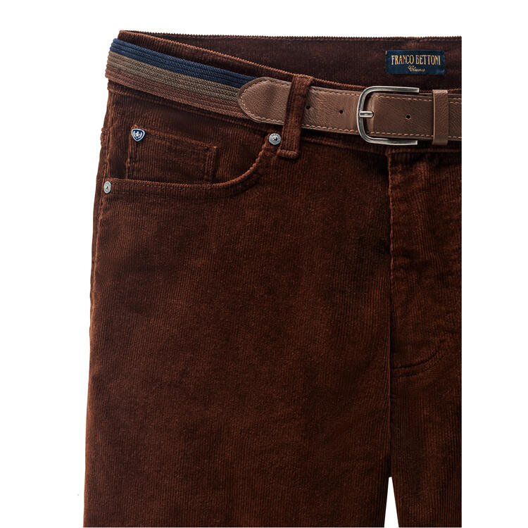 Franco Bettoni Herren 5-Pocket-Cordhose mit Grtel