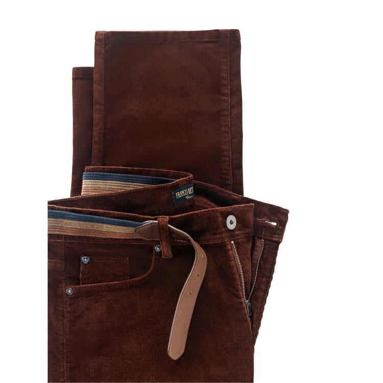 Franco Bettoni Herren 5-Pocket-Cordhose mit Grtel