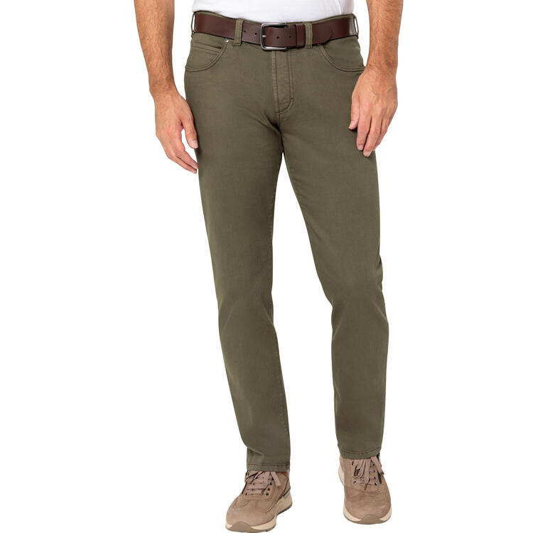 Auf diesem Bild sehen Sie Gardeur Herren Freizeithose aus weicher Baumwolle in der Farbe khaki